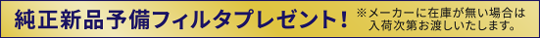 純正新品予備フィルタプレゼント